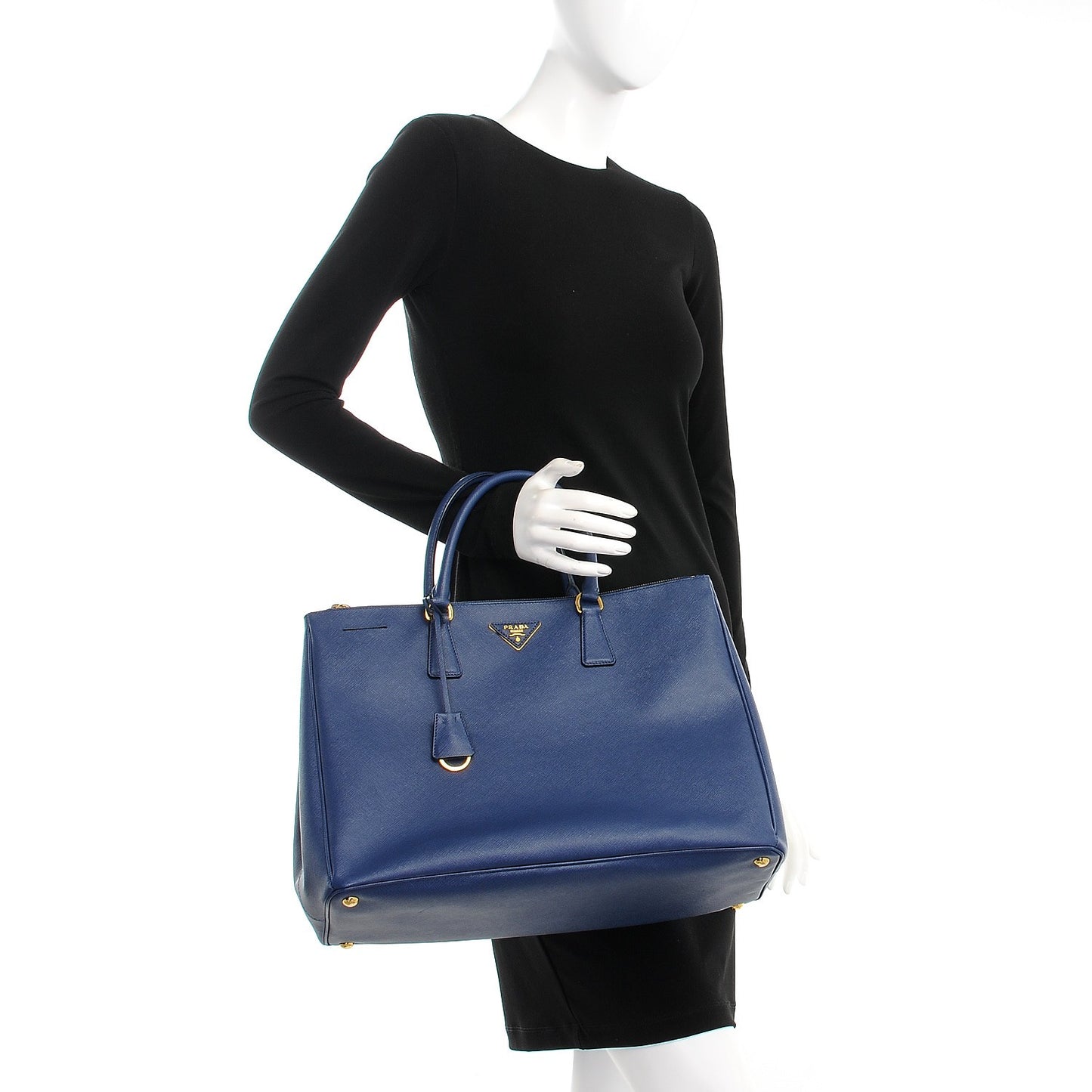Saffiano Lux Extra Large Galleria Double Zip Tote Bluette