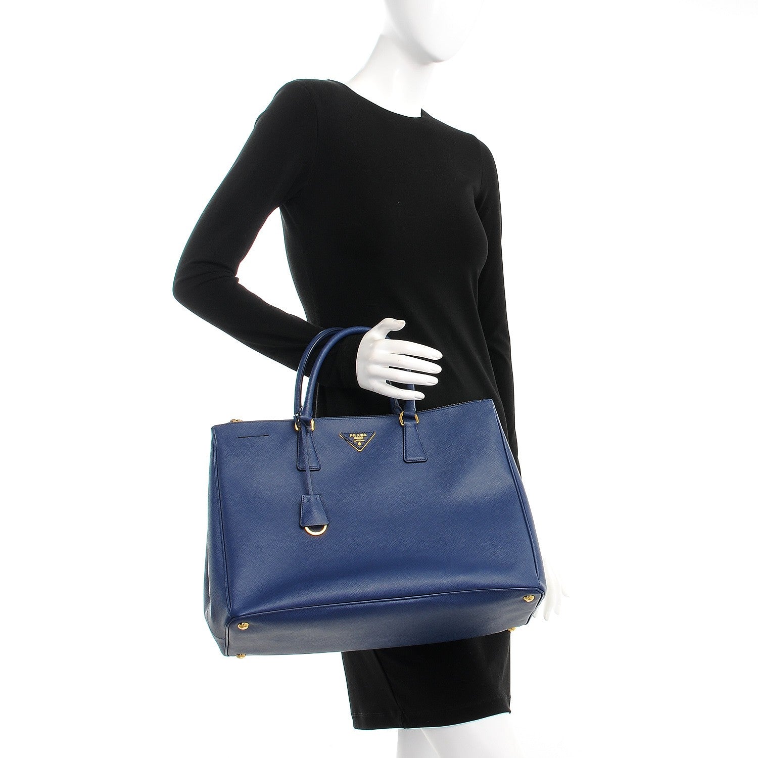 Prada Saffiano Lux Extra Large Galleria Double Zip Tote Bluette 2 of 7