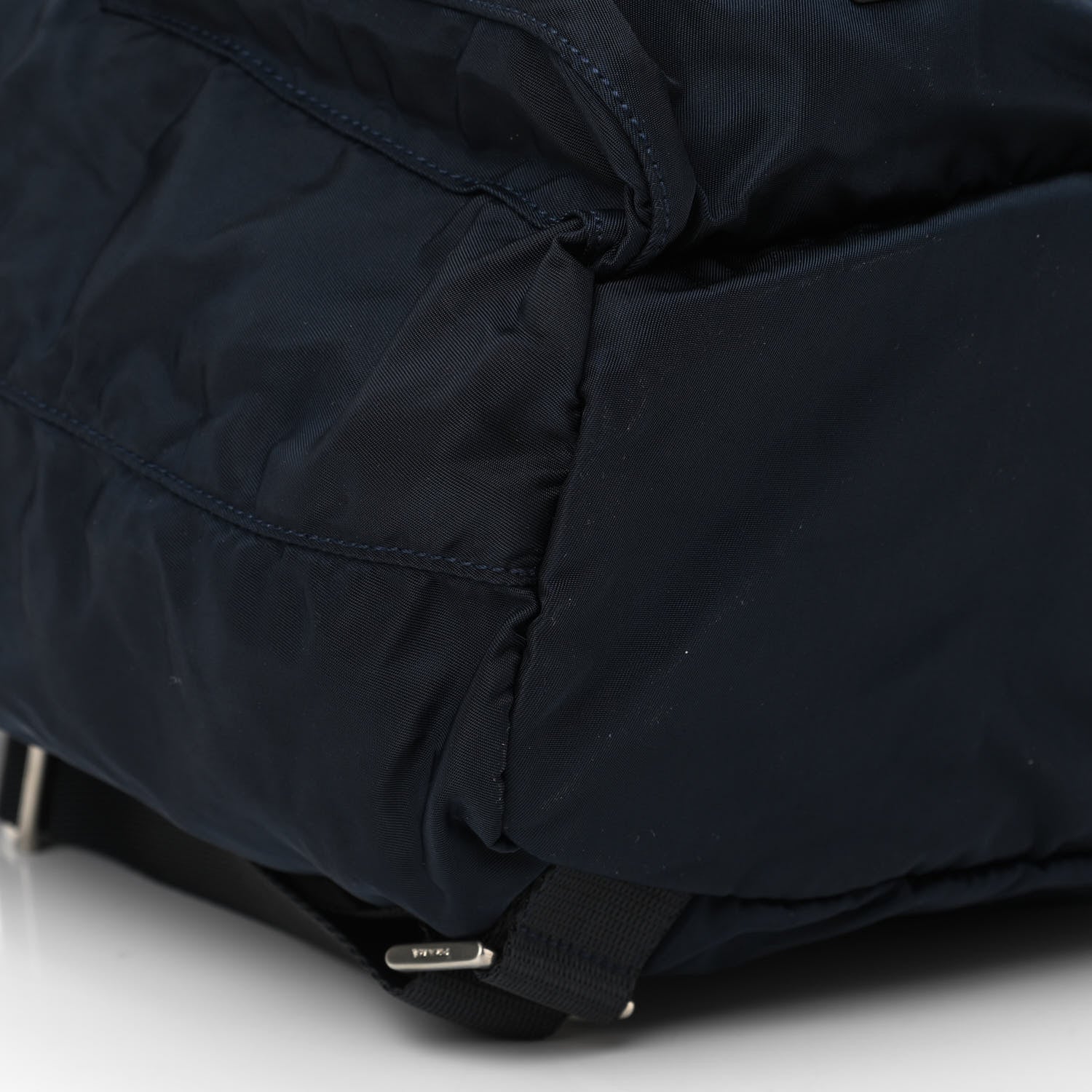 Prada Tessuto Nylon Saffiano Medium Backpack Blue 8 of 11