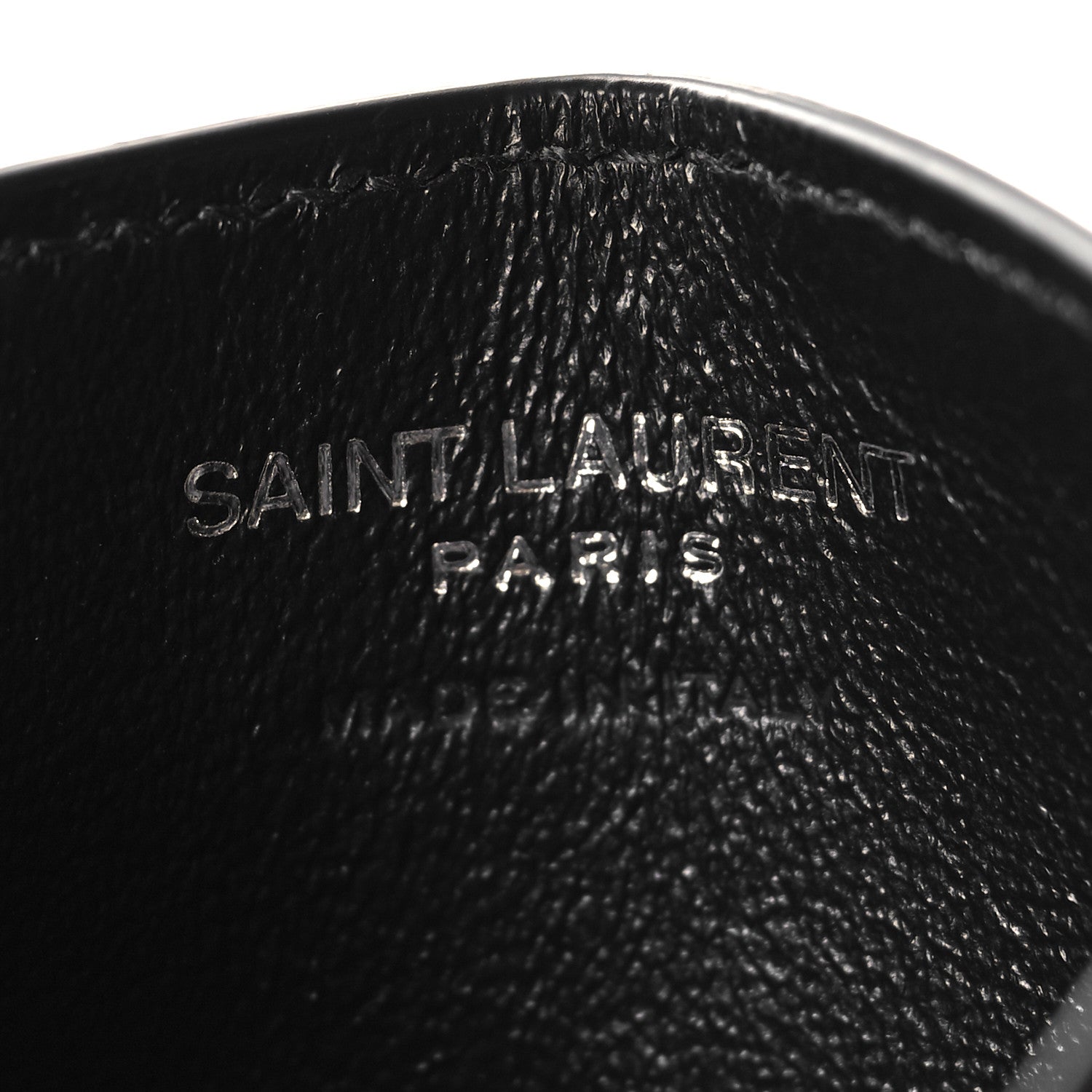 Saint Laurent Grain De Poudre Matelasse Chevron Monogram Credit Card Case Black 6 of 9