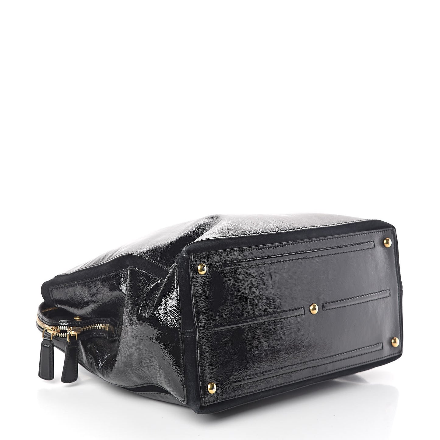 Textured Patent Muse Two Cabas Black