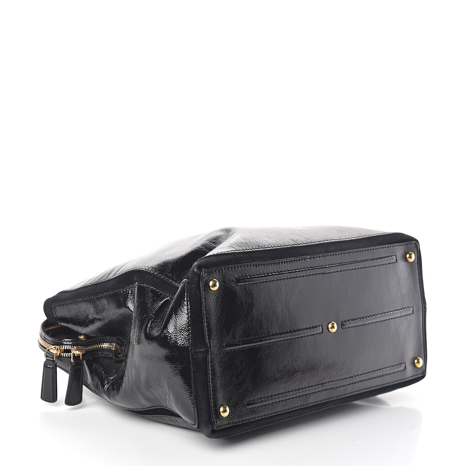 Saint Laurent Textured Patent Muse Two Cabas Black 4 of 9