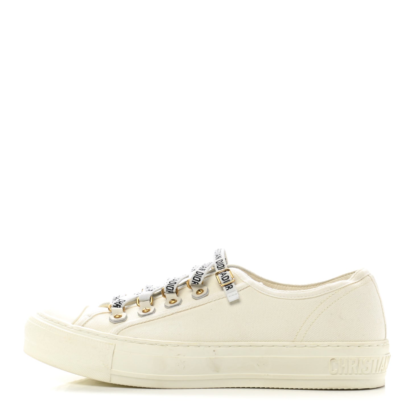 Canvas Walk 'N' Dior Low Top Sneakers 39.5 Milk