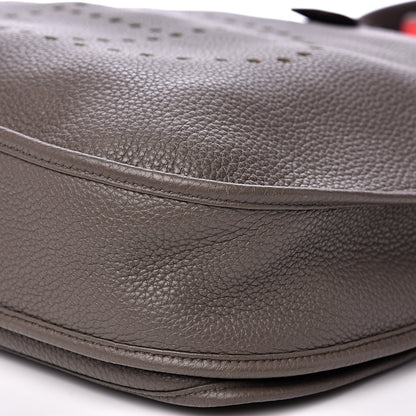 Hermes Taurillon Clemence Amazone Evelyne III TGM Etain Rouge Casaque 8 of 11