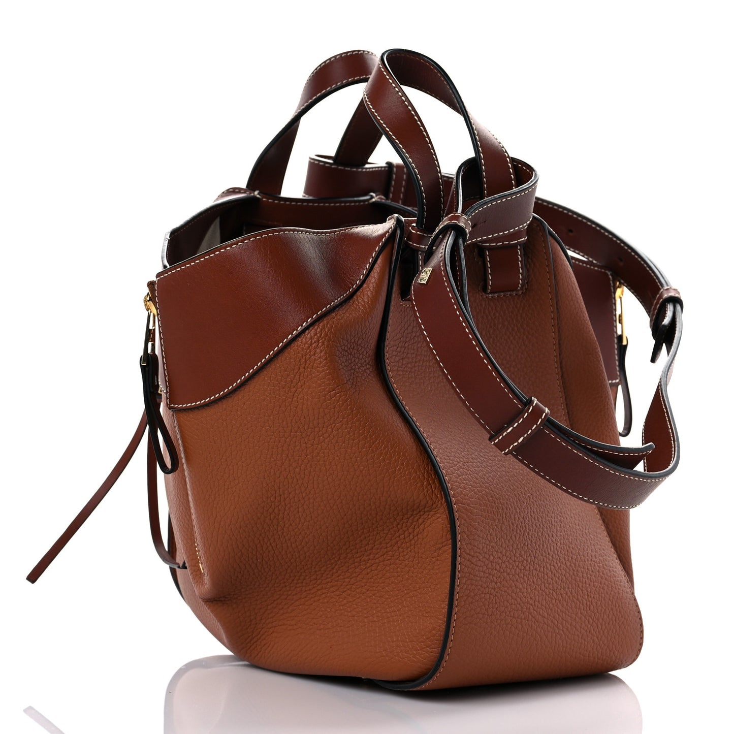 Grained Calfskin Small Hammock Shoulder Bag Tan