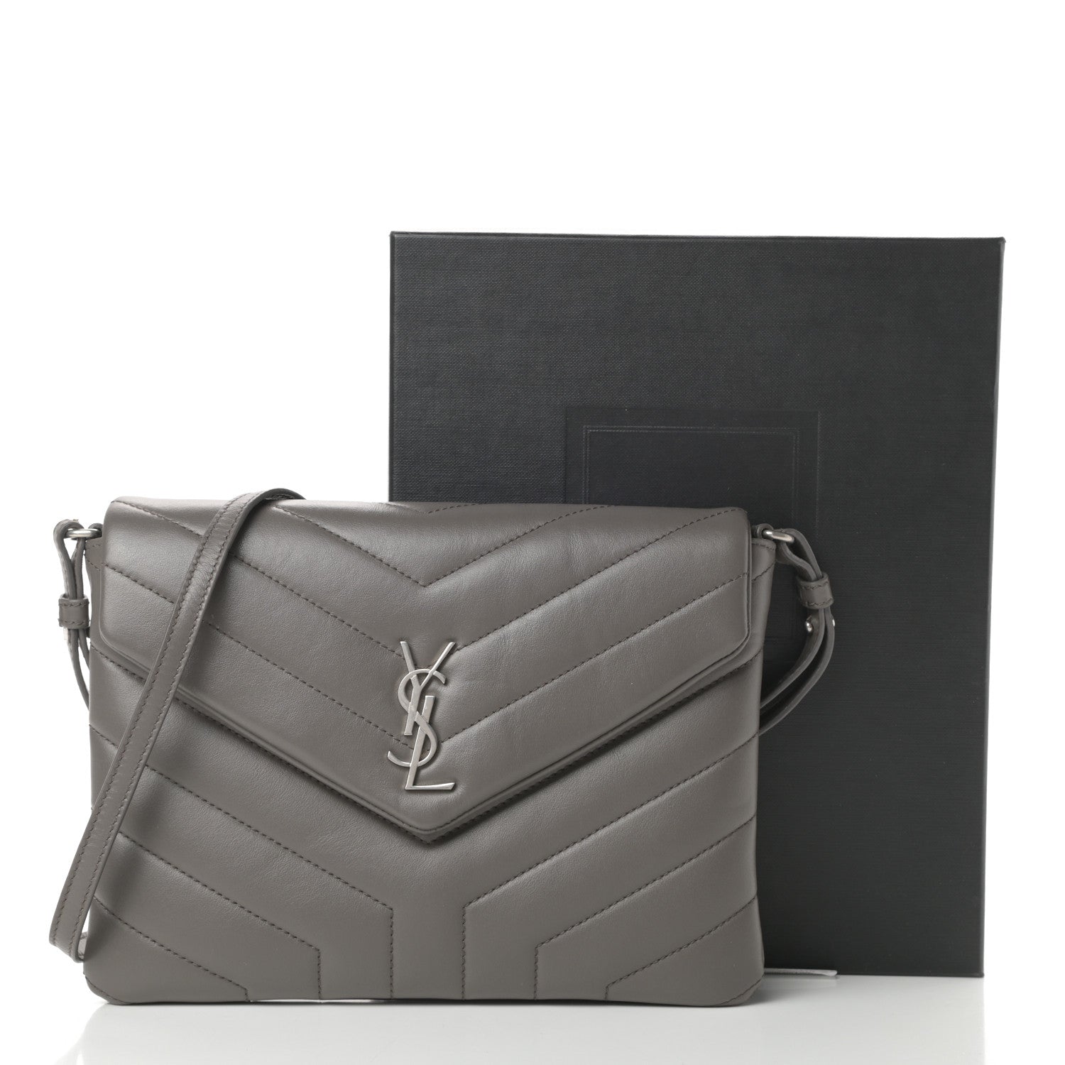 Saint Laurent Calfskin Y Quilted Monogram Loulou Flap Bag Earth 14 of 14