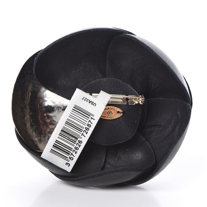 Chanel Lambskin Camellia Brooch Black 3 of 5