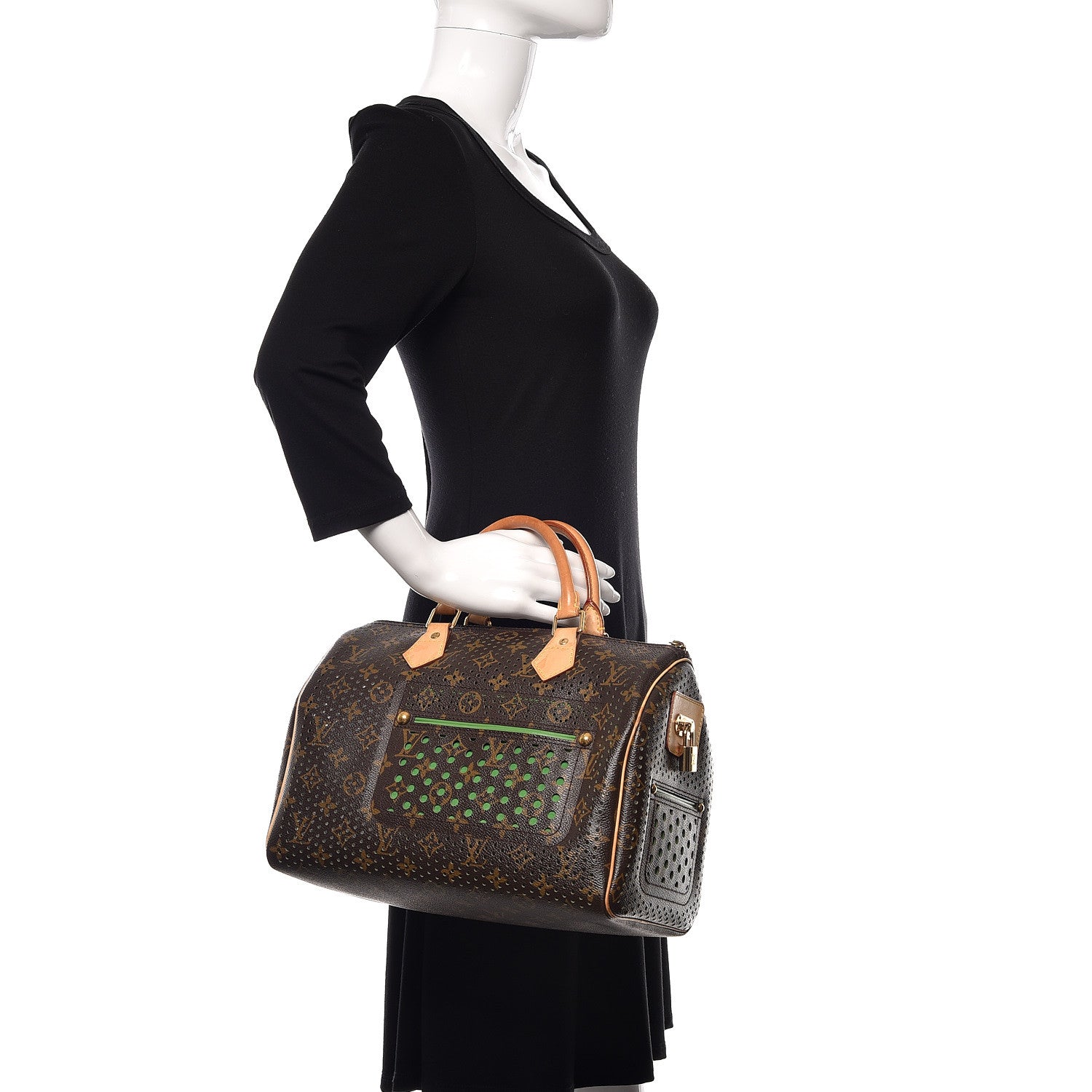 Louis Vuitton Monogram Perforated Speedy 30 Green 2 of 14