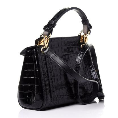 Givenchy Calfskin Crocodile Embossed Mini Mystic Shoulder Bag Black 3 of 11