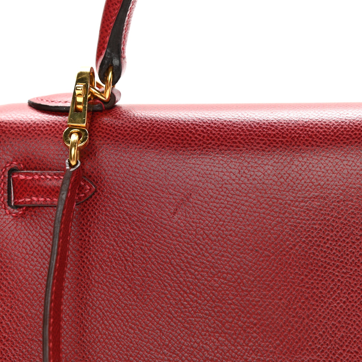 Hermes Epsom Kelly Sellier Guilloche 25 Rouge Vif 14 of 15