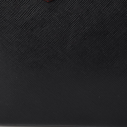 Prada Saffiano Cuir Large Double Bag Black Fuoco 11 of 18