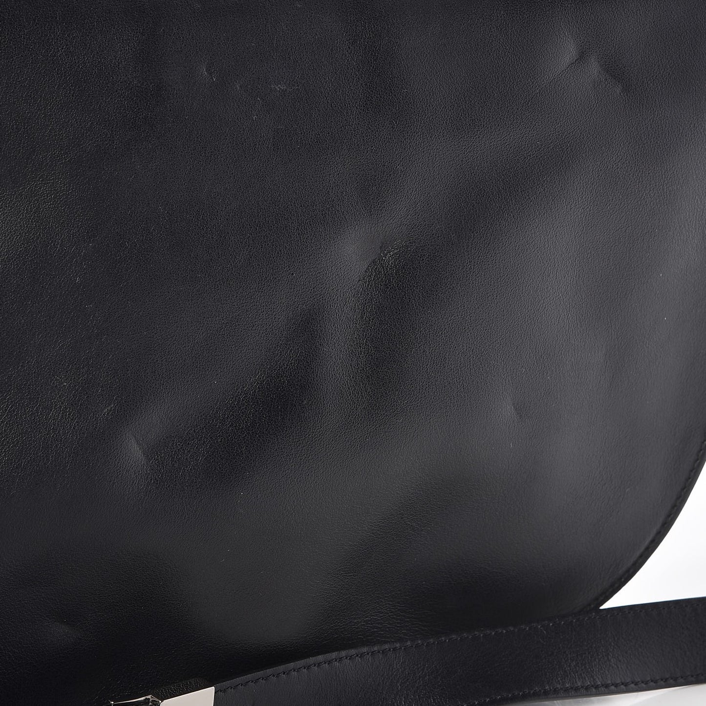 Calfskin Infinity Saddle Bag Black