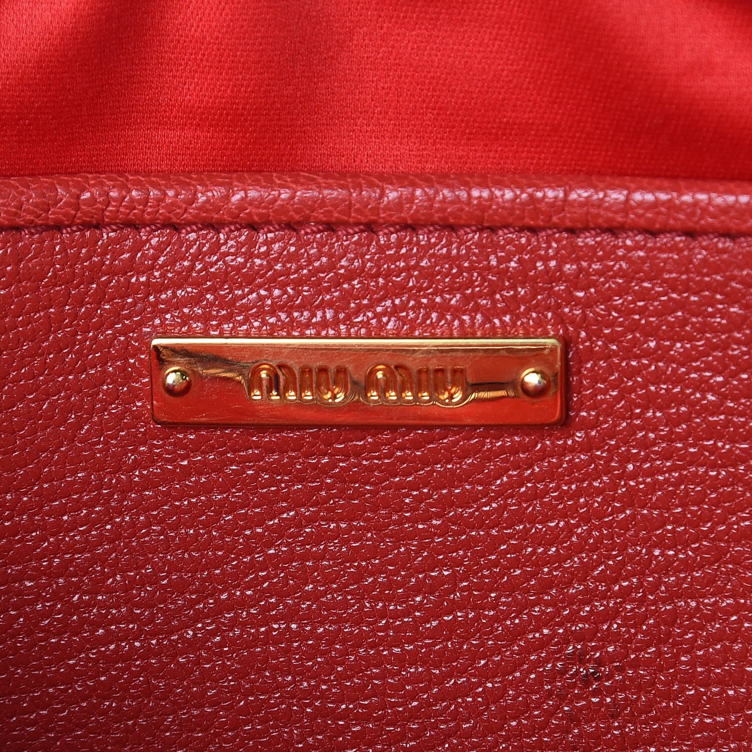 Miu Miu Goatskin Madras Double Zip Crossbody Bag Rosso Cielo 7 of 13