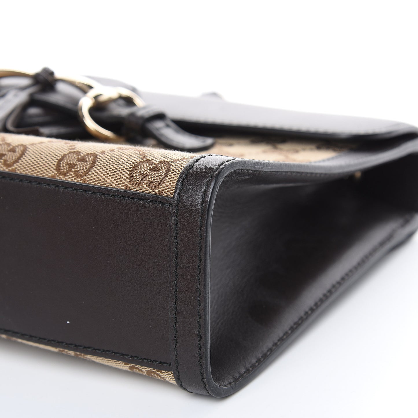 Monogram Margaux Calfskin Medium Emily Chain Shoulder Bag Beige Ebony Cocoa