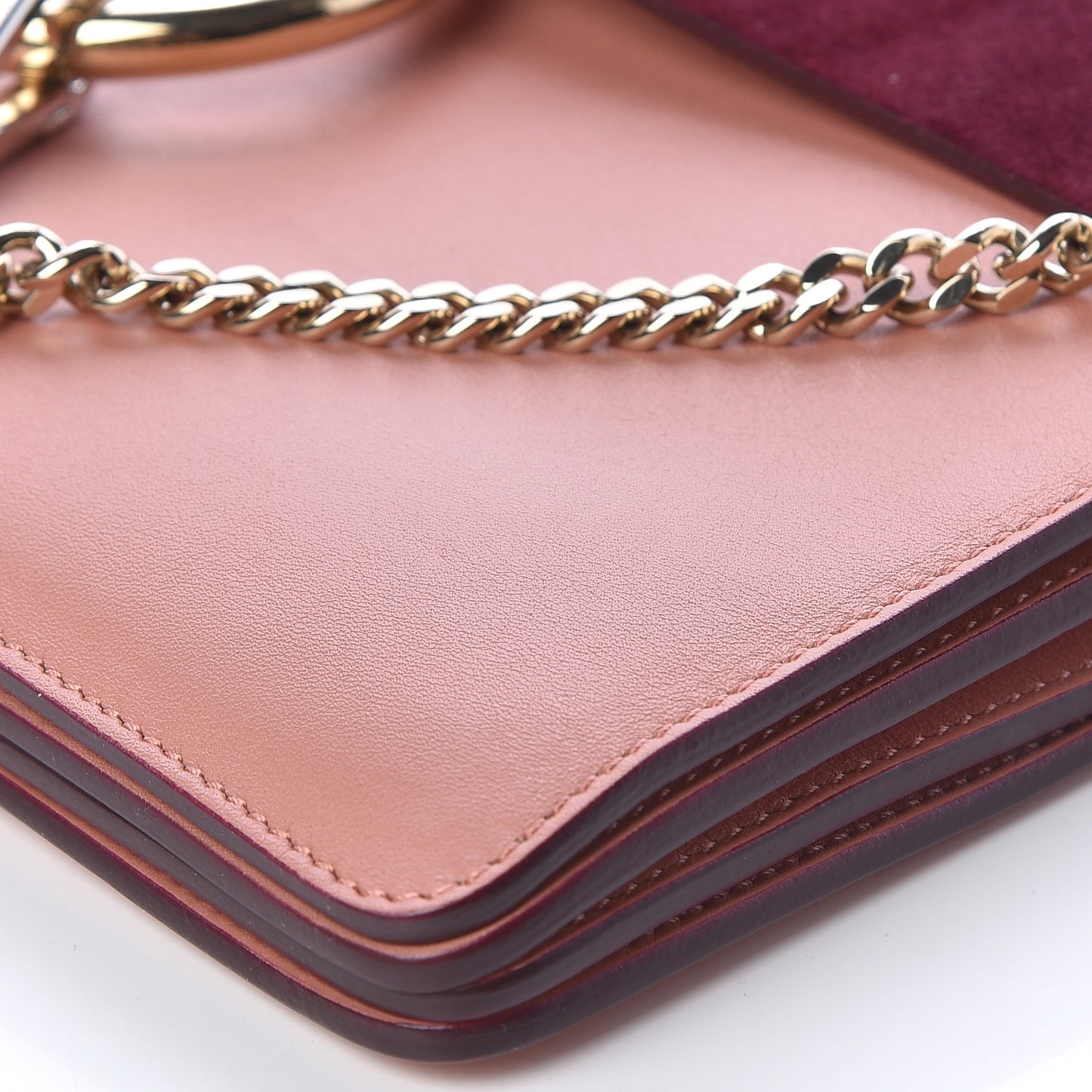 Calfskin Suede Medium Faye Shoulder Bag Misty Rose Dark Purple
