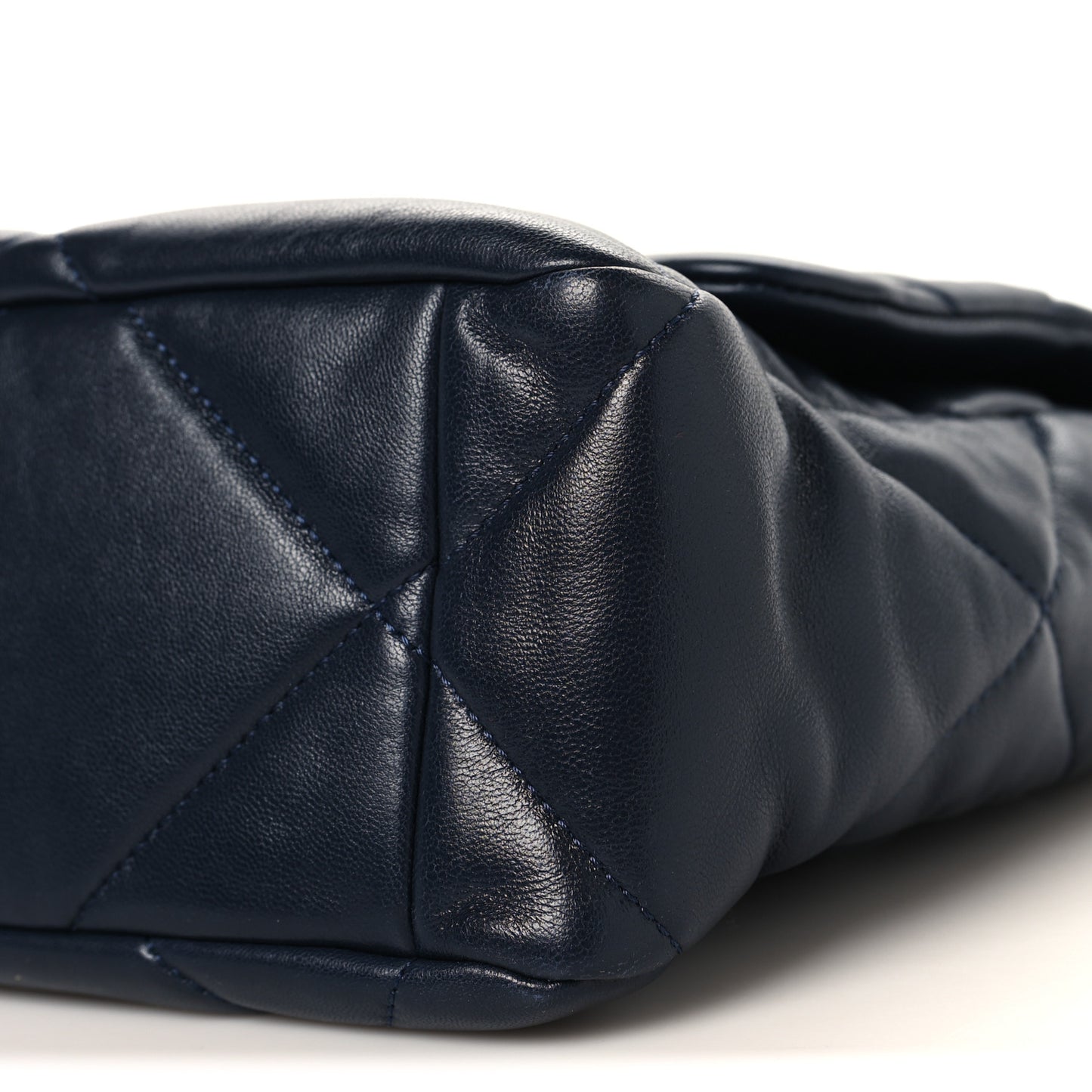 Lambskin Quilted Large Chanel 19 Flap Navy Blue