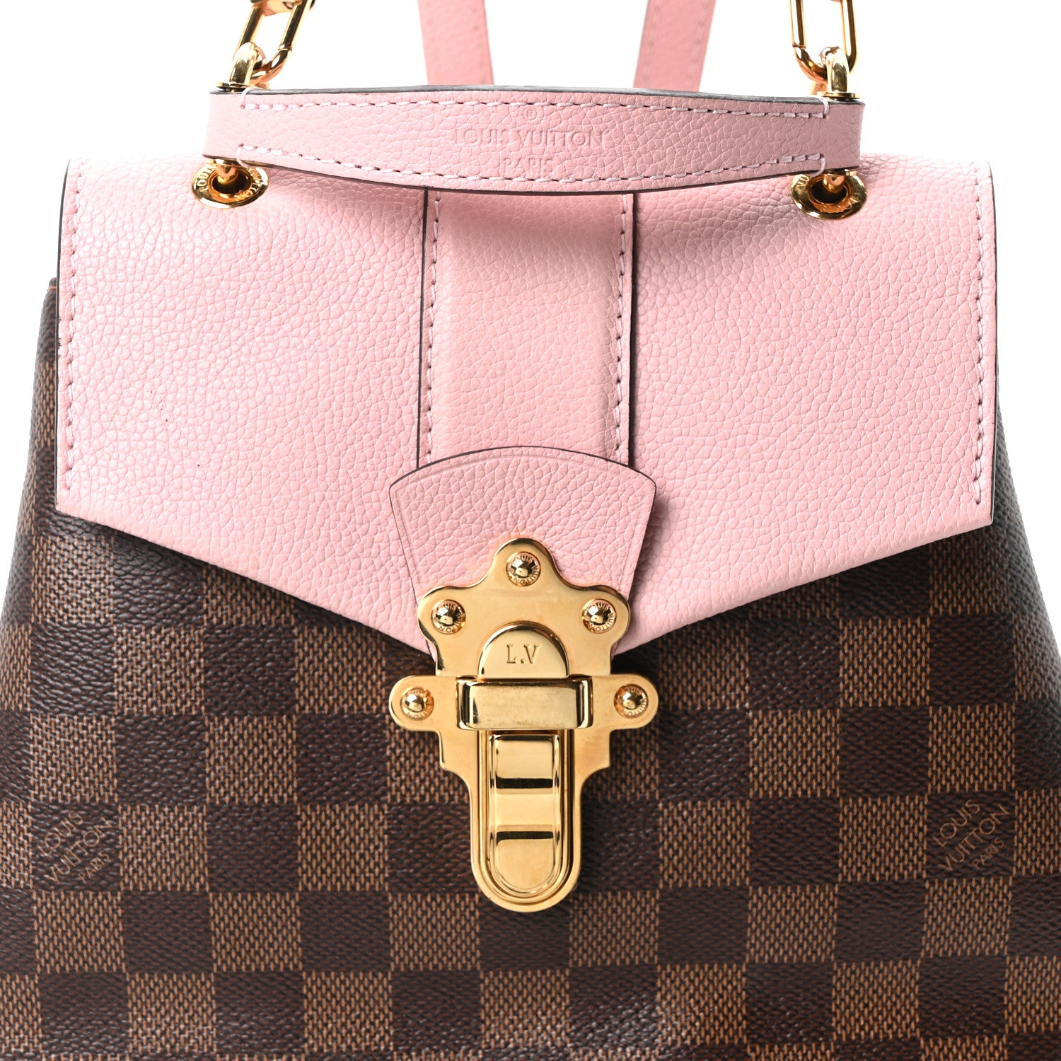 louis vuitton backpack clapton damier ebene with accessories brown pink Bag Casual and decidedly on Louis Vuitton Creme Damier Ebene