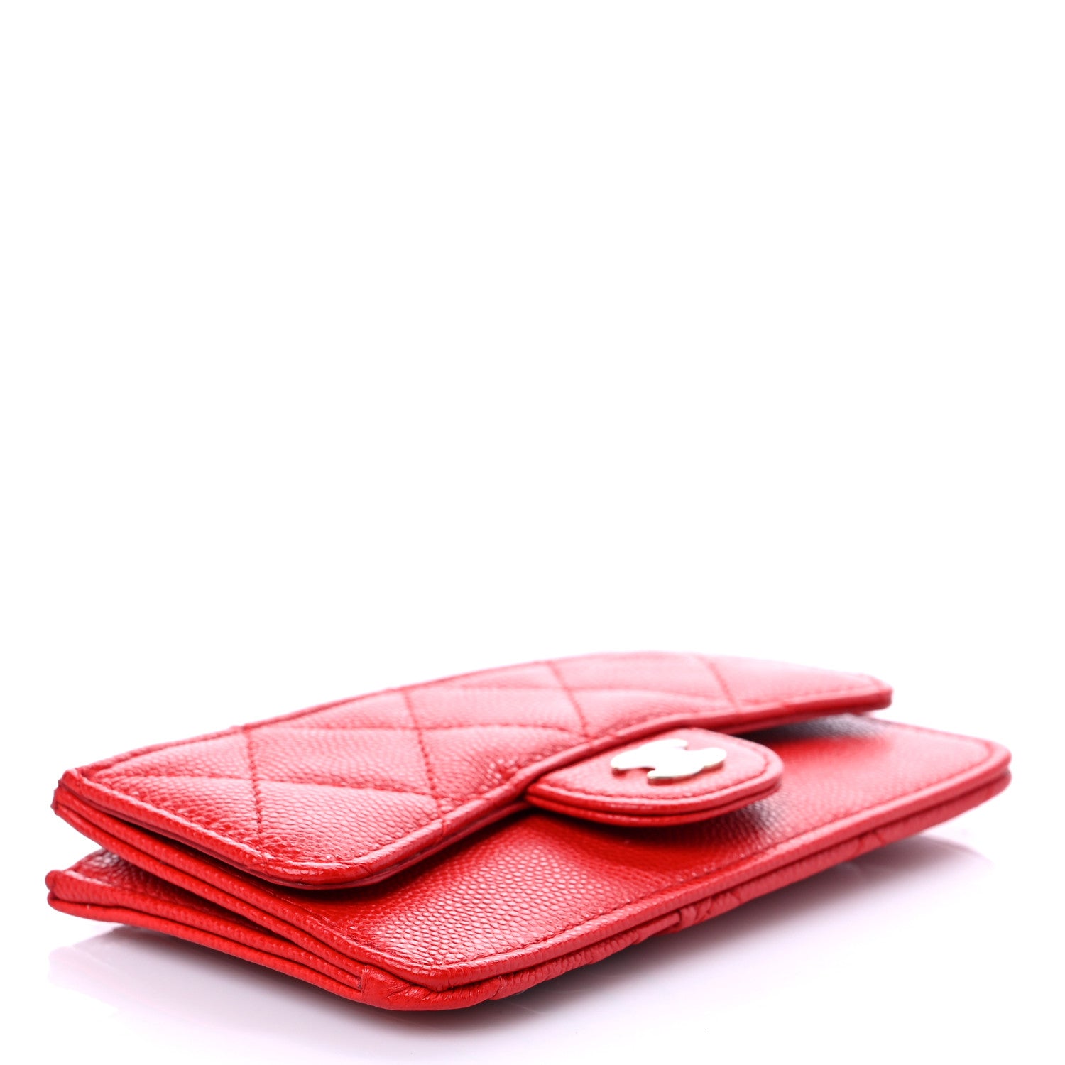 Chanel Caviar Quilted Flap Zip Card Holder Red 4 of 8