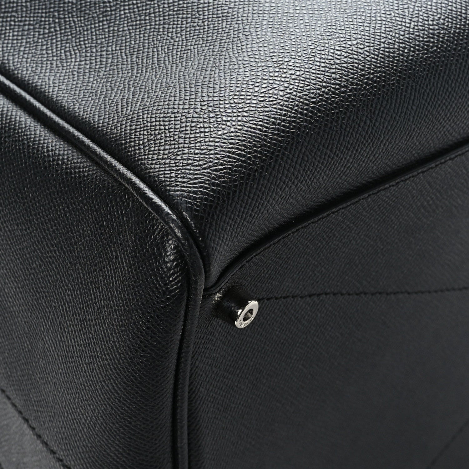Burberry Calfskin Embossed Bowling Bag Black 6 of 9