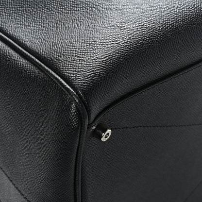 Burberry Calfskin Embossed Bowling Bag Black 6 of 9
