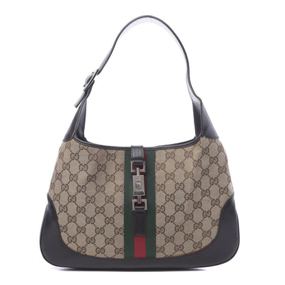 Gucci Monogram Web Jackie O Hobo Dark Brown 1 of 11