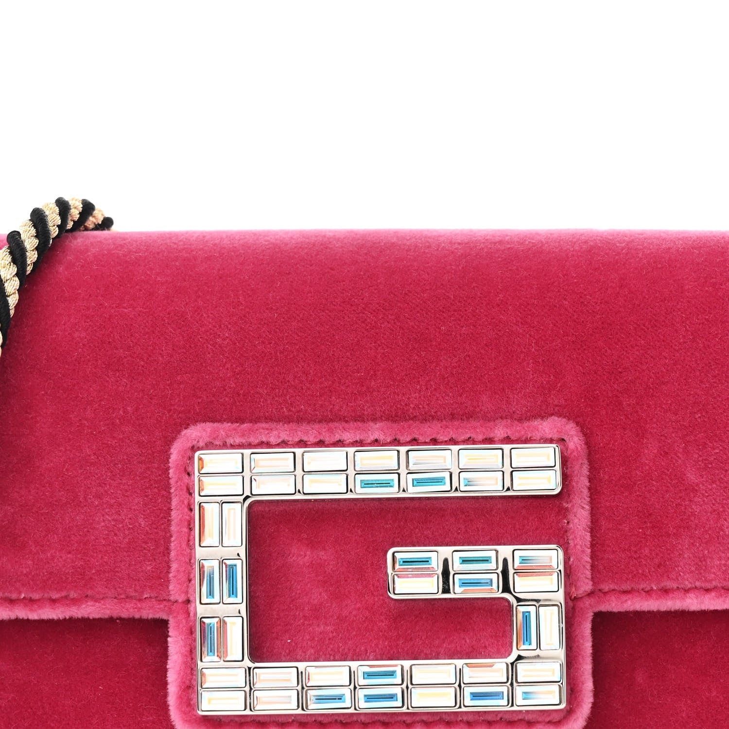 Gucci Velvet Crystal Square G Shoulder Bag Light Raspberry Rose 8 of 12