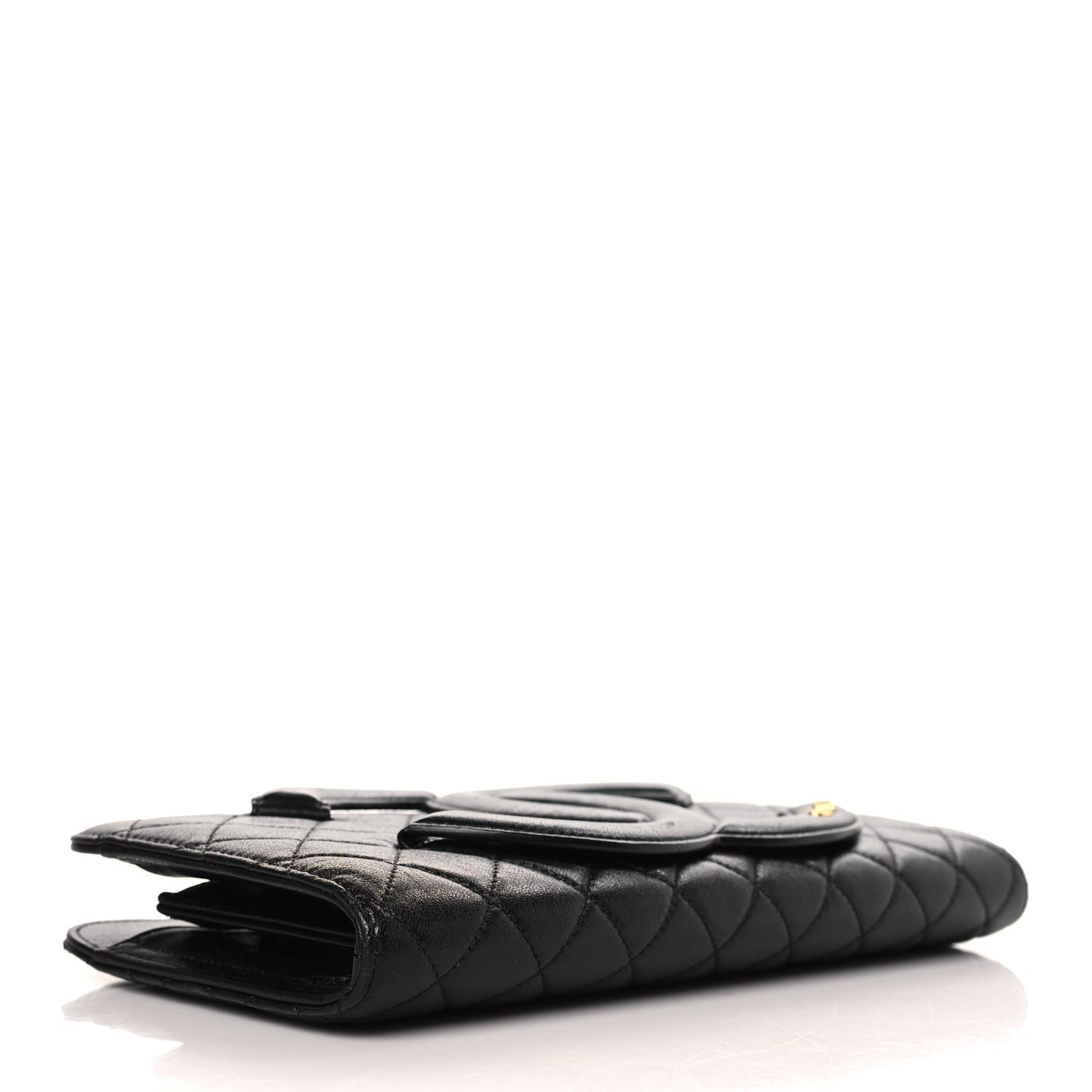Lambskin Quilted Coco Midnight Clutch Black