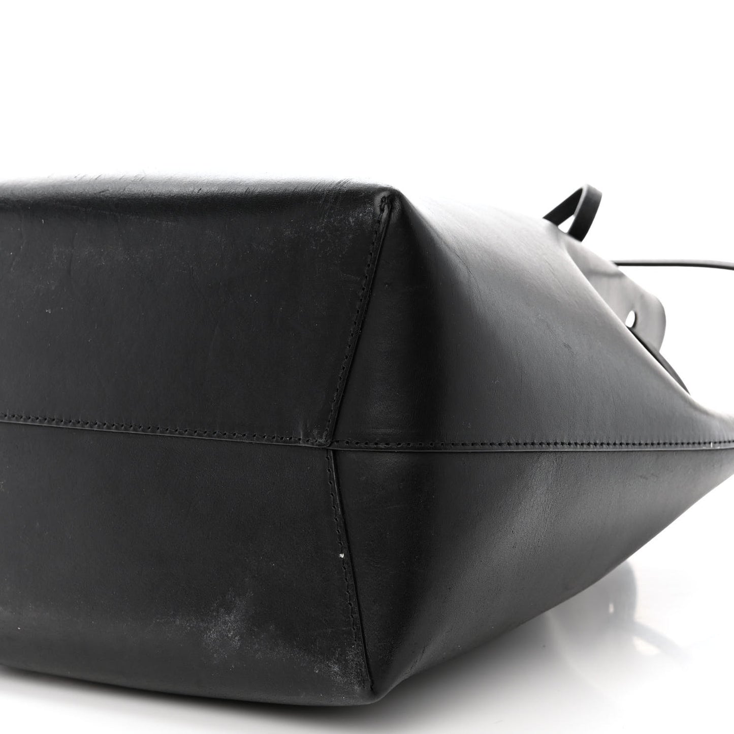 Vegetable Tanned Calfskin Bucket Bag Black Ballerina