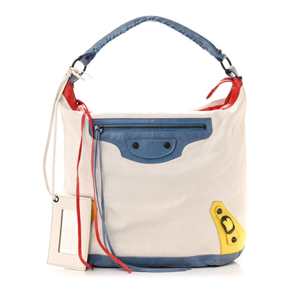 Balenciaga Agneau Classic Hardware Day Hobo White Multicolor 1 of 10