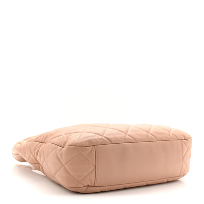 Chanel Lambskin Quilted Large CC Funky Town Hobo Beige 4 of 10