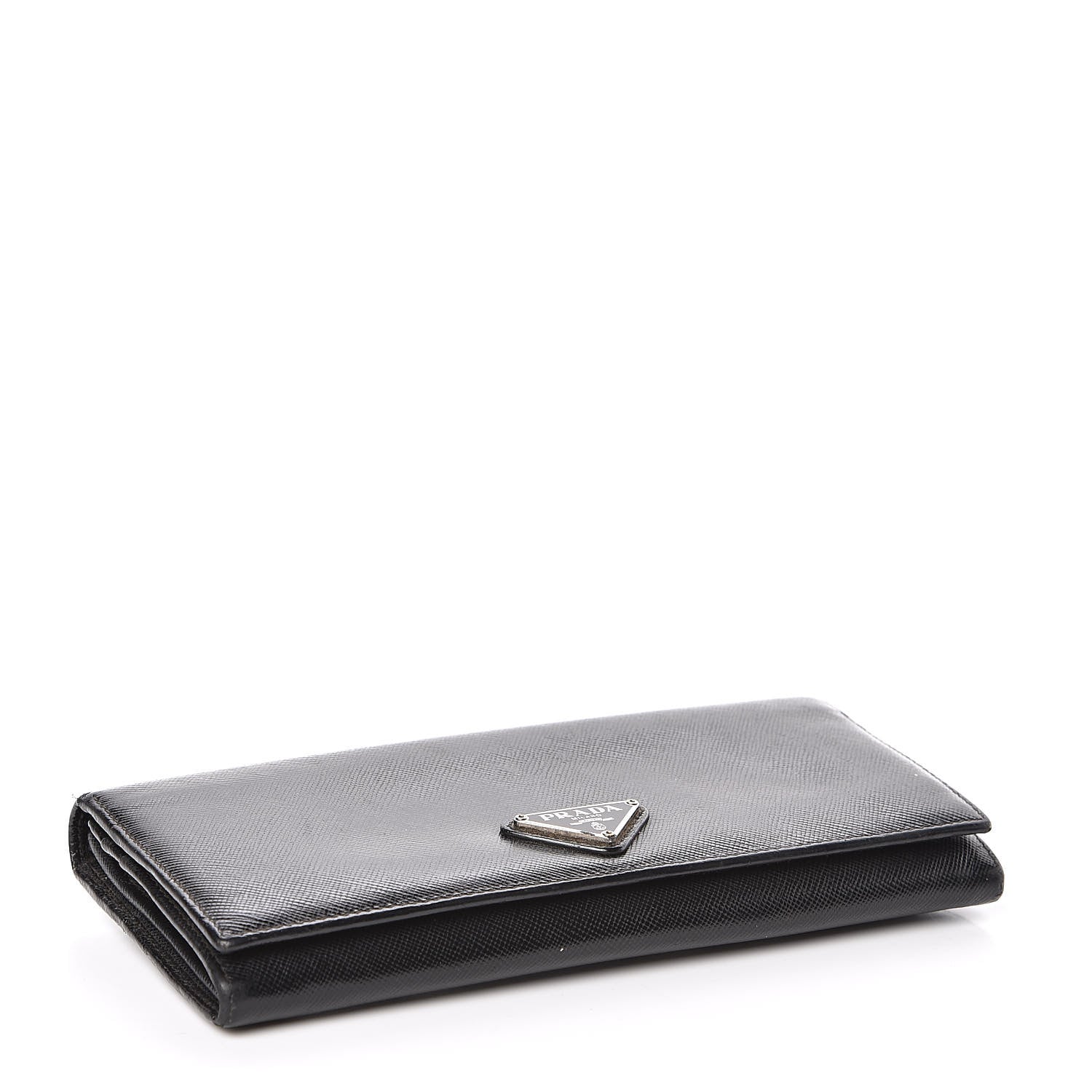 Prada Saffiano Continental Flap Wallet Black 4 of 8