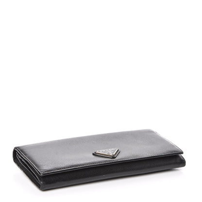 Prada Saffiano Continental Flap Wallet Black 4 of 8