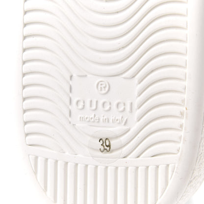 Gucci Calfskin Web Pig Kitten Embroidered Womens Ace Sneakers 39 White 7 of 8