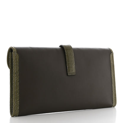 Hermes Swift Lizard Jige Elan Touch 29 Clutch Etain Ombre 3 of 8