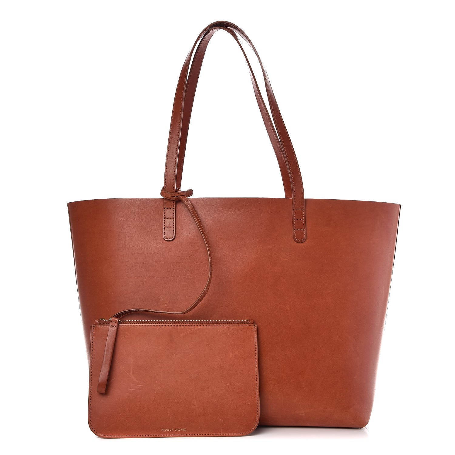 Mansur Gavriel Calfskin Small Shopping Tote Brandy 1 of 15
