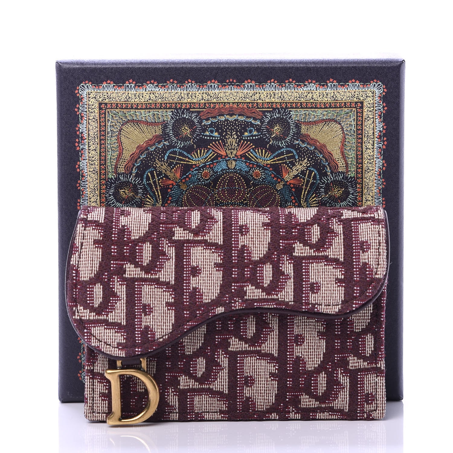 Christian Dior Oblique Saddle Card Holder Bordeaux 8 of 8