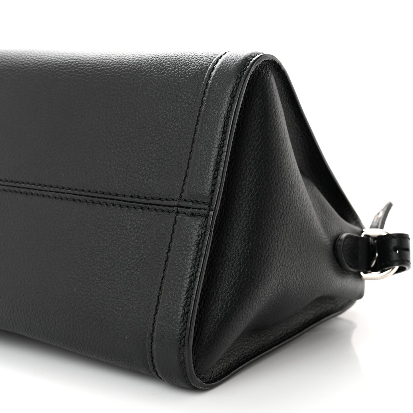 Pebbled Calfskin Small Skull Padlock Zip Around Tote Black