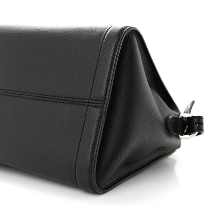 Alexander McQueen Pebbled Calfskin Small Skull Padlock Zip Around Tote Black 10 of 11
