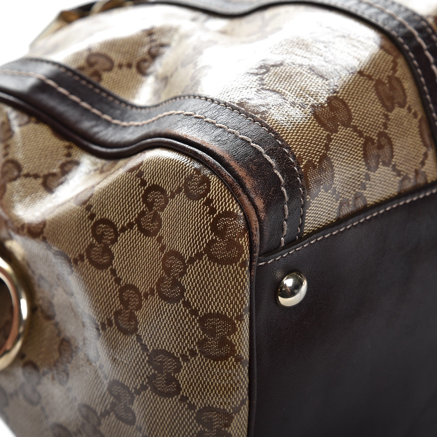 Gucci Crystal Monogram Large Duchessa Boston Dark Brown 10 of 13