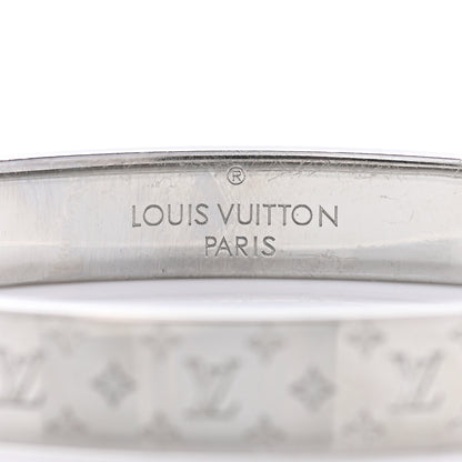 Louis Vuitton Brass Palladium Plated Nanogram Cuff M Silver 5 of 7