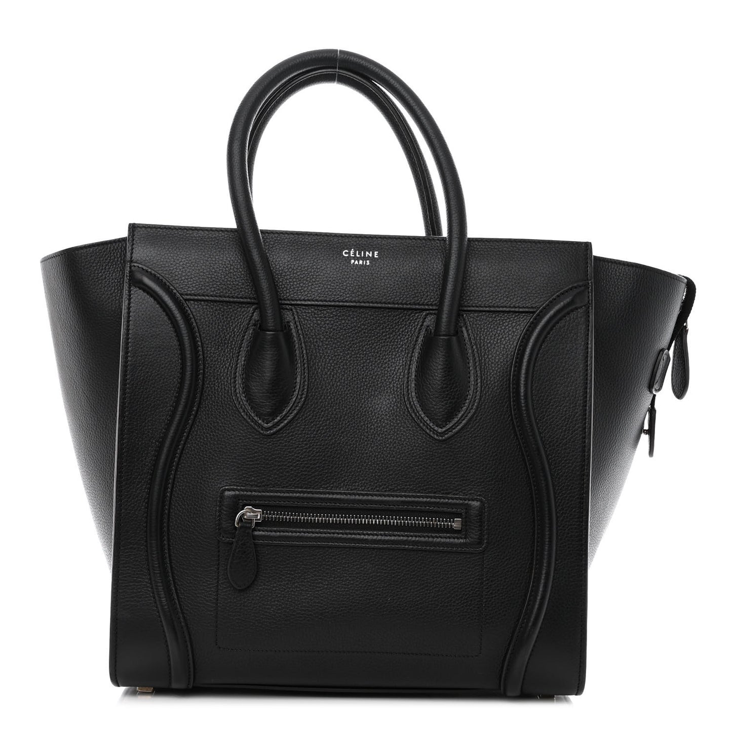 Drummed Calfskin Mini Luggage Black