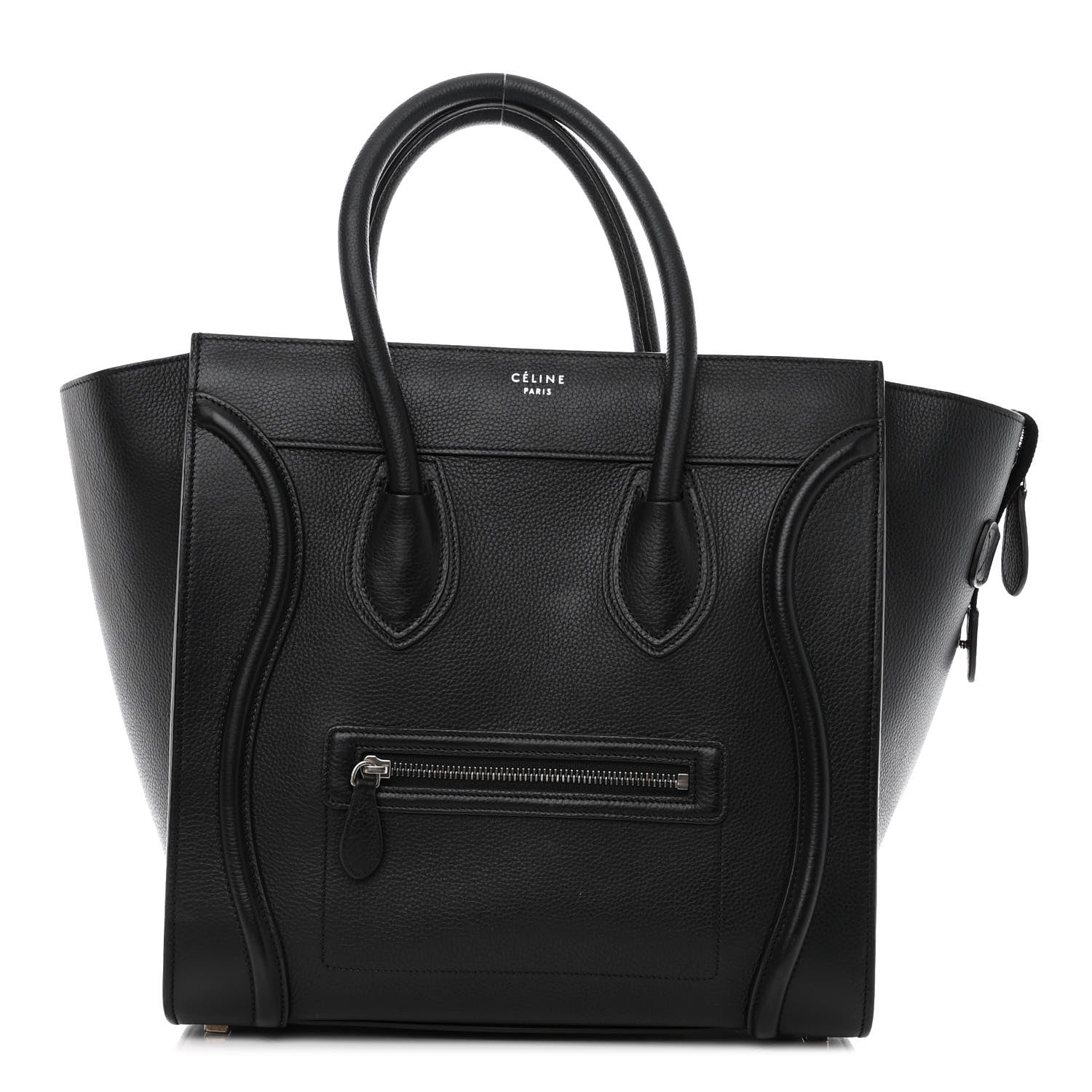Celine Drummed Calfskin Mini Luggage Black 1 of 10