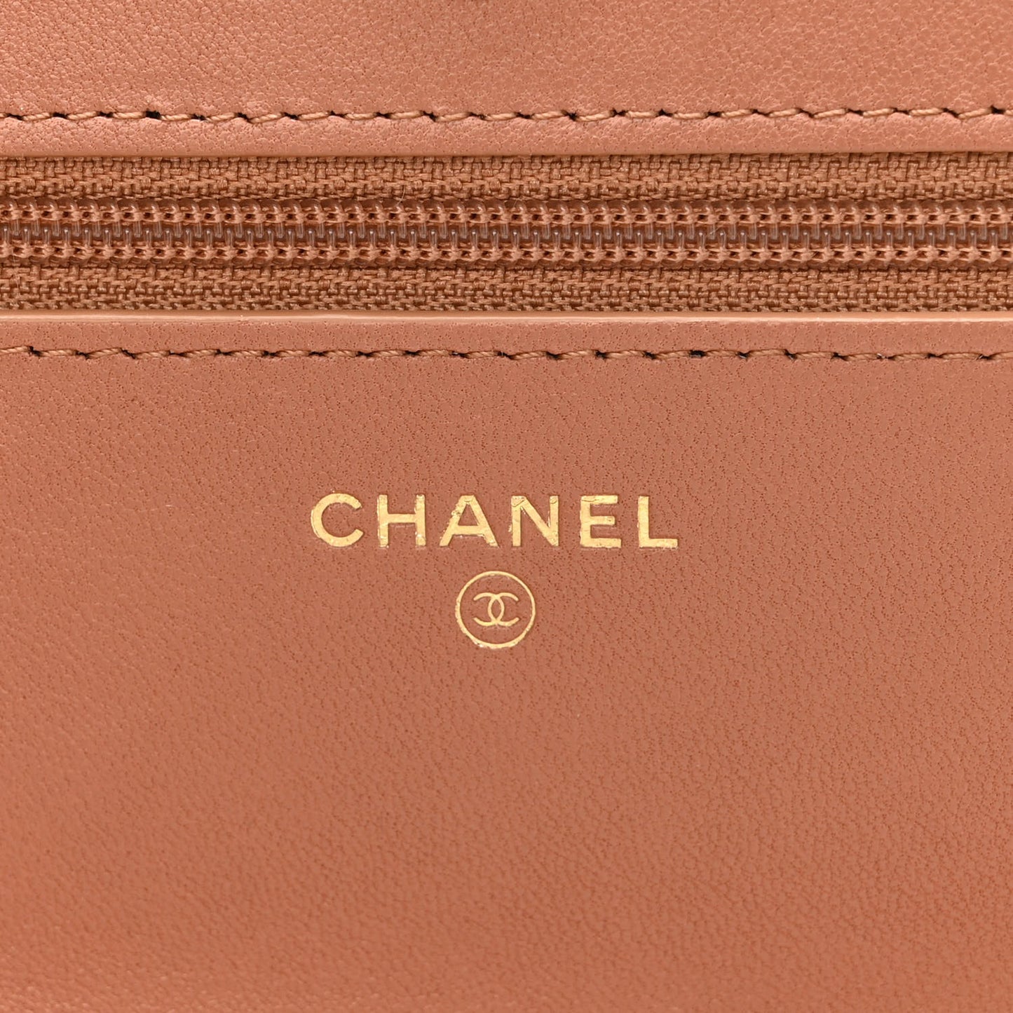 Lambskin Quilted Chanel 19 Wallet On Chain WOC Brown