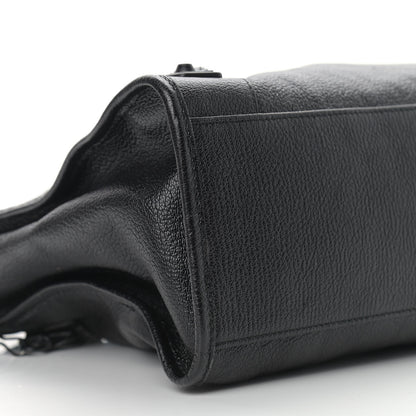 Balenciaga Shiny Grained Goatskin Black Metallic Edge City Black 8 of 9