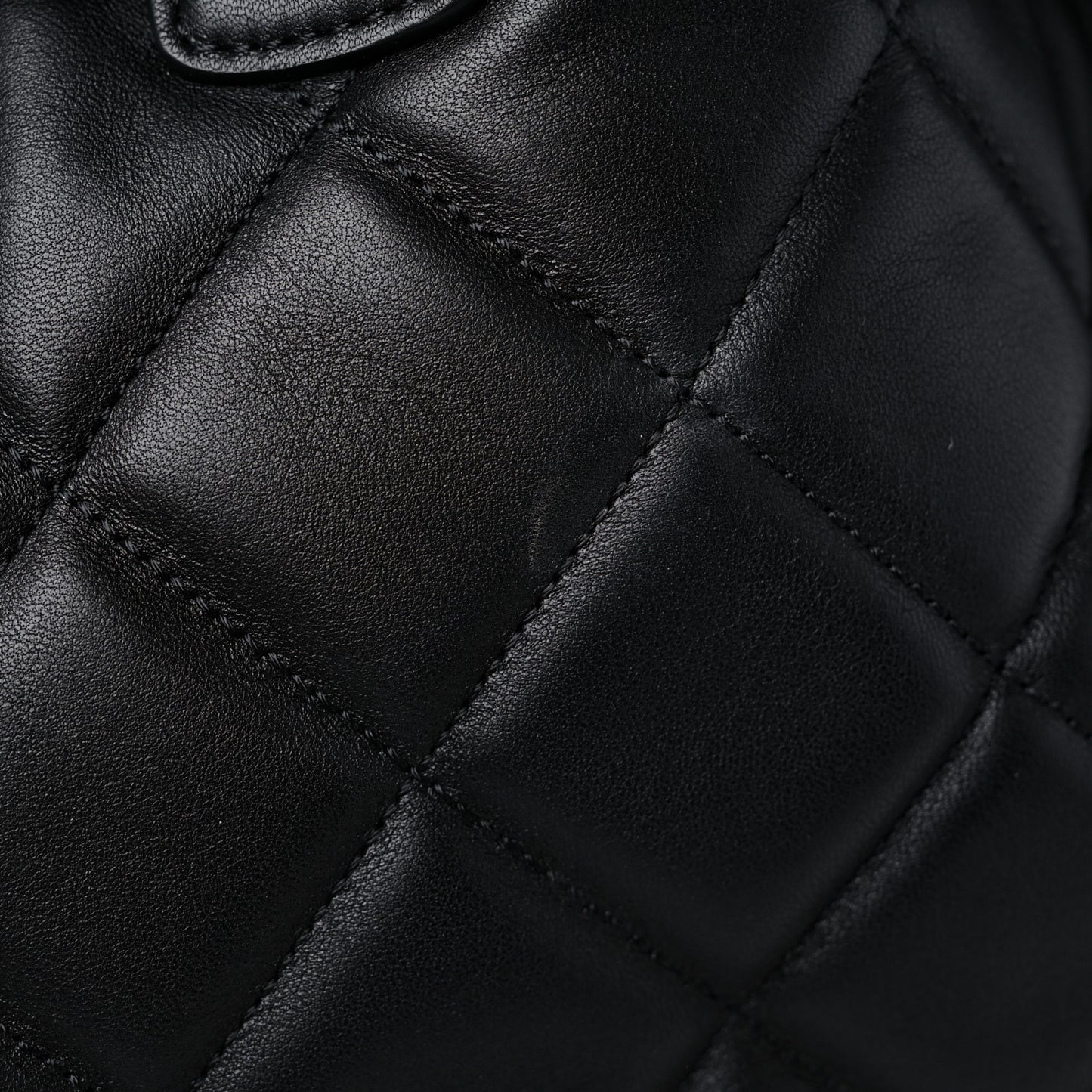 Lambskin Quilted CC Dweller Drawstring Tote Black