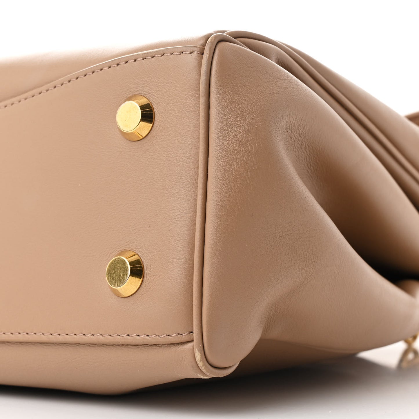 Natural Smooth Calfskin Medium Rodeo Top Handle Handbag Latte