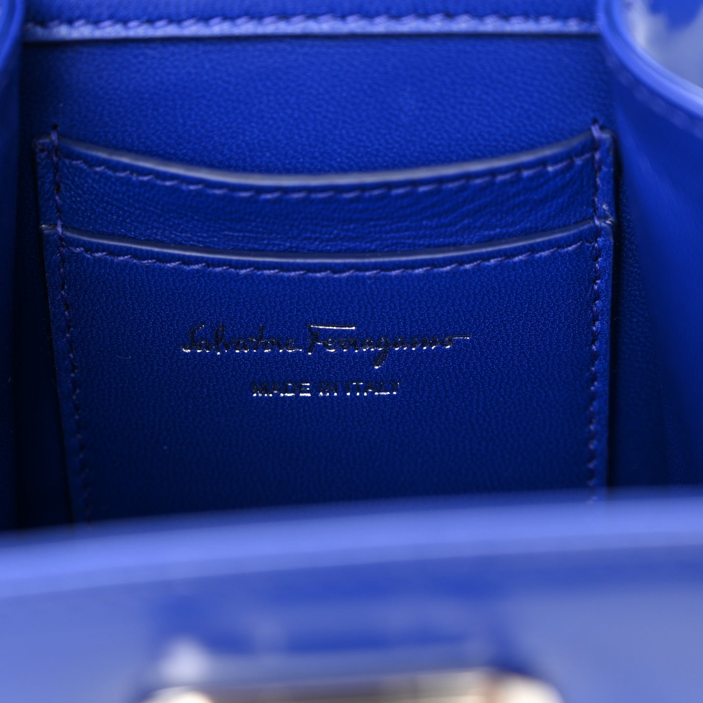 Brushed Calfskin Micro Iconic Top Handle Bag Lapis Lazuli