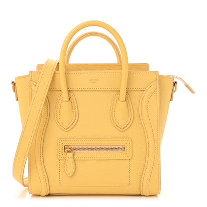 Celine Drummed Calfskin Nano Luggage Pollen 1 of 11