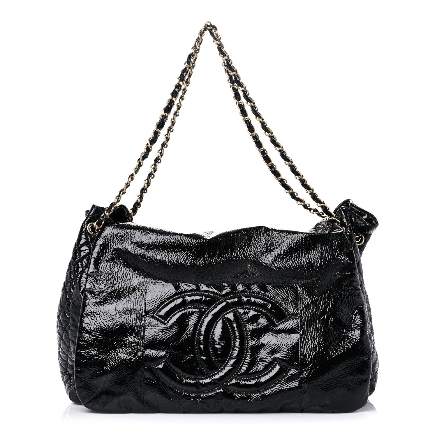 Chanel Vinyl XL Rock and Chain Flap Black 1 of 14
