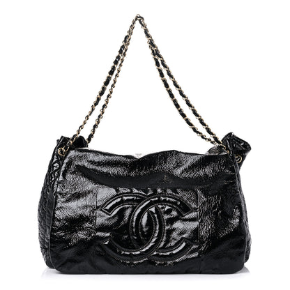 Chanel Vinyl XL Rock and Chain Flap Black 1 of 14